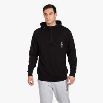LONSDALE Hanorac Black Col Half Zip Hoody 