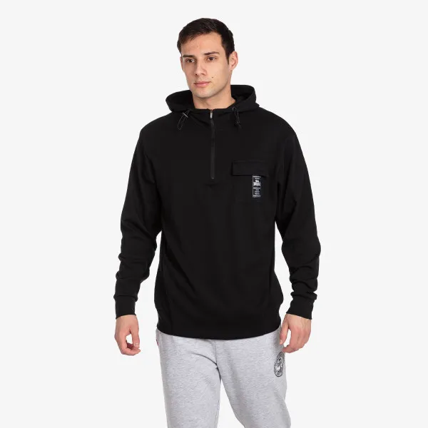LONSDALE Hanorac Black Col Half Zip Hoody 