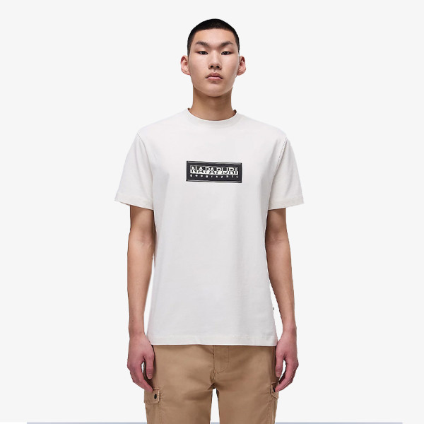 Napapijri Tricou S-BOX LOGO SS N1A WHITE WHISPER