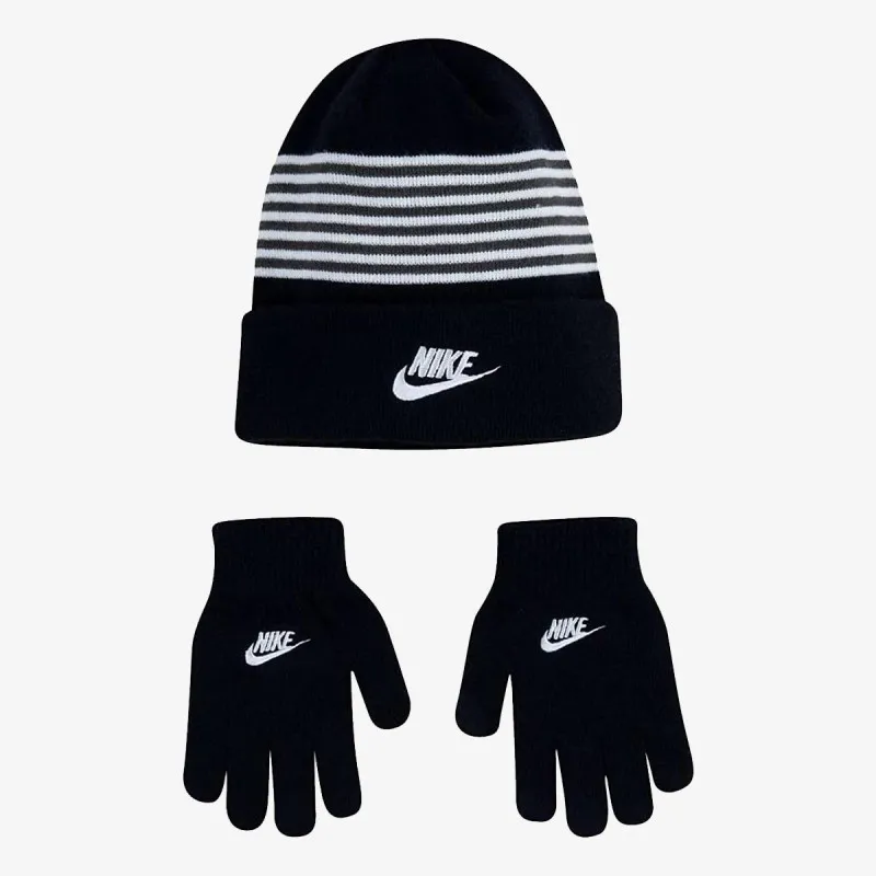 NIKE Set NIKE Set NAN STRIPED BEANIE & GLVES SET